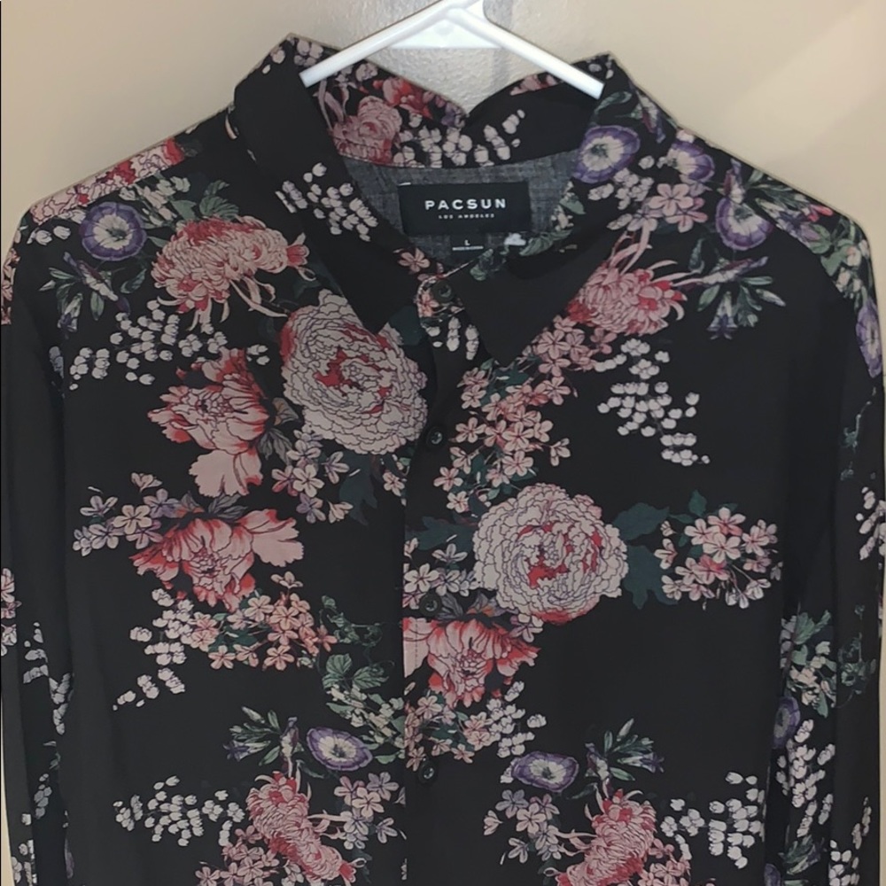 Mens Pacsun Floral Button Down Streetwear